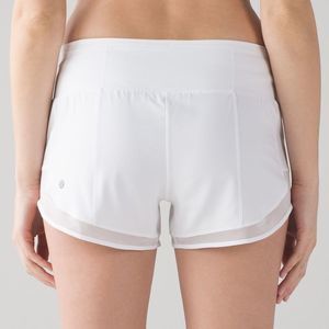 LULULEMON Mind Over Miles Short White Mesh Mid-Rise MR Shorts Hotty Speed VEUC